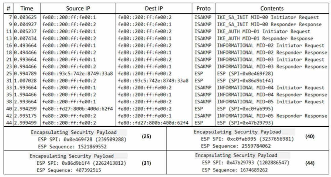 IKEv2 및 ESP 패킷 추적 및 ESP 헤더 컨텐츠