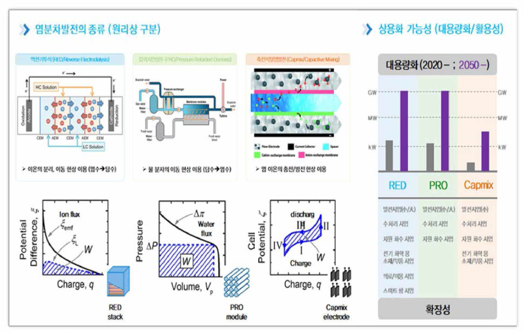 염분차발전의 조류 및 대용량화