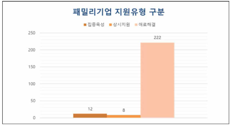 2020년 패밀리기업 지원유형 구분