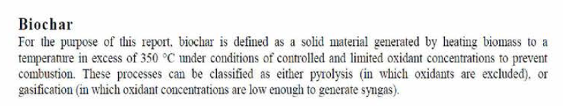 IPCC의 glossary에 수록된 biochar
