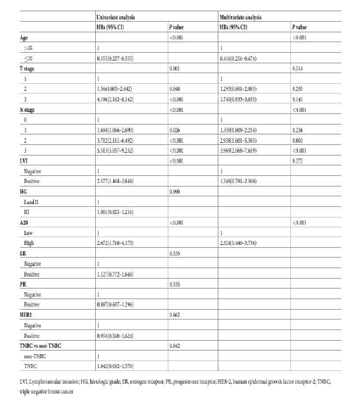 유방암 환자에서 재발 생존율과 관련 있는 임상병리학적 인자