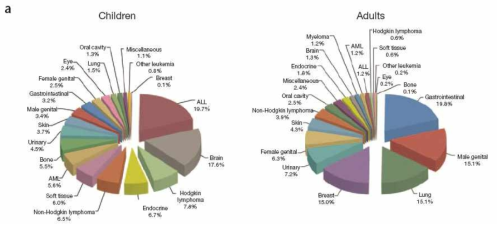성인과는 다른 소아청소년 악성질환의 분포