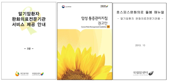 국내에서 발표된 호스피스완화의료에서 관리지침