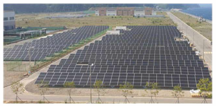 한국남부발전 주민참여형 태양광 발전단지 전경