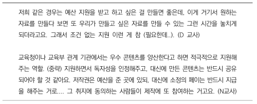 독자적 콘텐츠 생산를 보장하는 예산 지원의 필요성