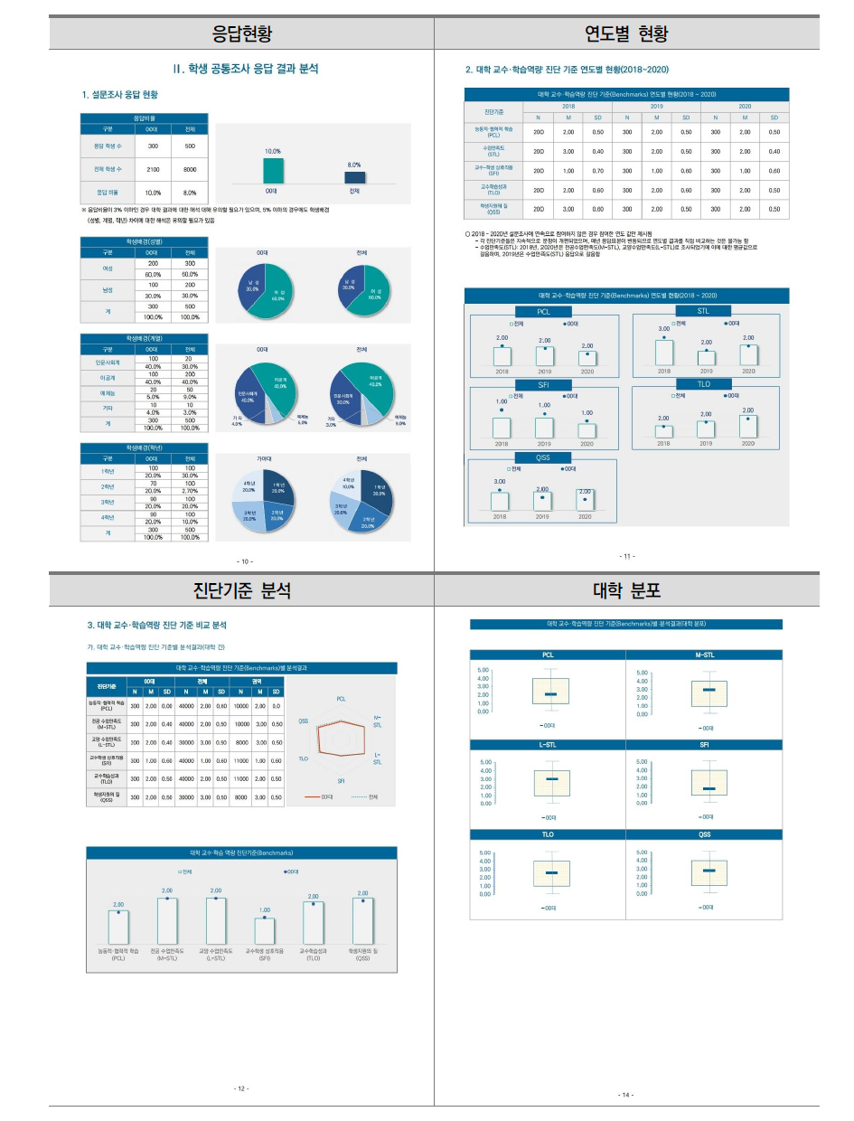 대학별 분석보고서 구성