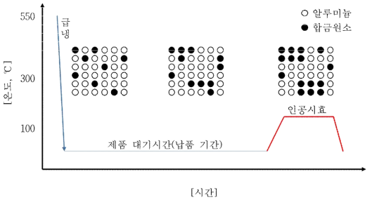 제품 대기시간 및 인공시효에 따른 석출 변화