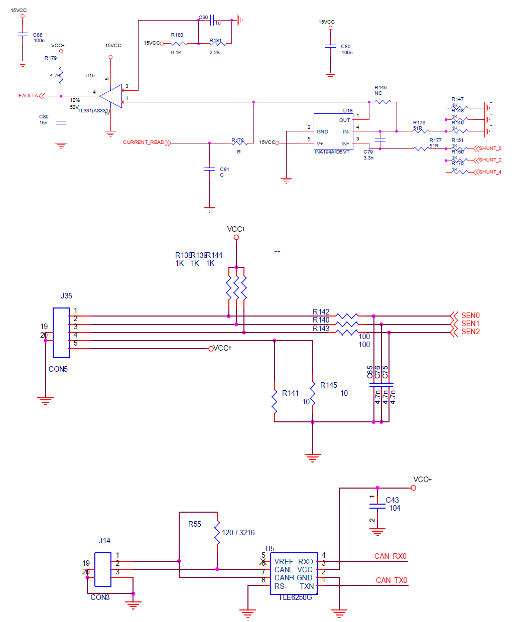 Current read , External IO Input , CAN 통신부