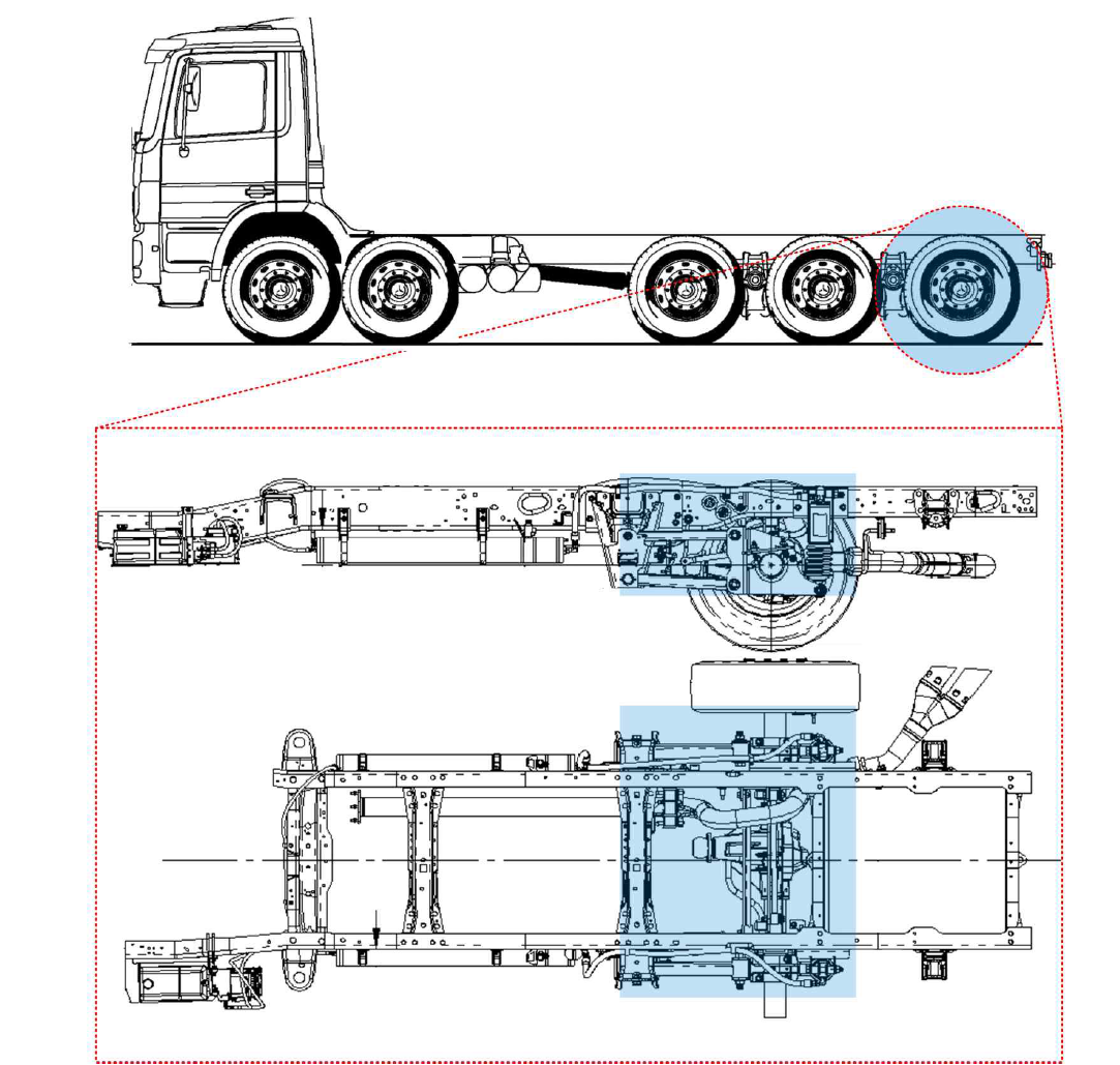 개발 Lift tag axle system 간략도