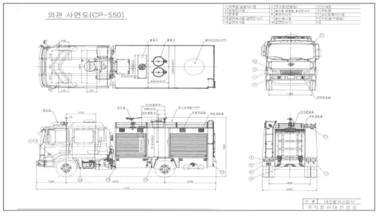 소방 펌프카 레이아웃
