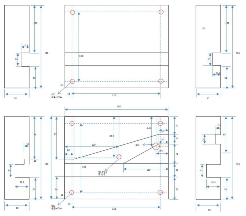 압축 파단강도 시험 jig 도면
