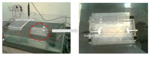 Experimental set up for sound speed of red tide