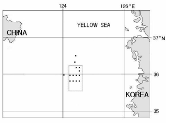 서해병 해역의 해수중 POC 농도 측정을 위한 현장시료채취 정점