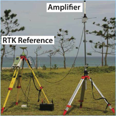 RTK-GPS reference station and amplifier