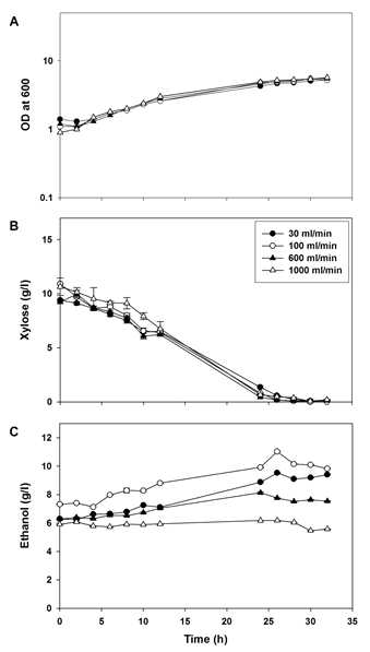 S. cerevisiae 선배양에 따른 glucose 기반 에탄올 생산 후 P. stipitis 투입에 따른 xylose 기반 추가 에탄올 생산능 분석