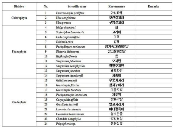 후보종 목록