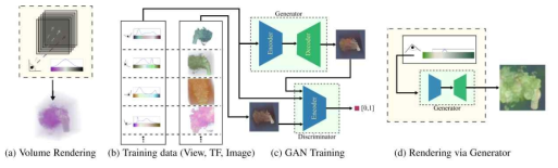 Overall architecture of the generative model for volume rendering