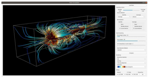 User interface of the intelligent streamline visualization system