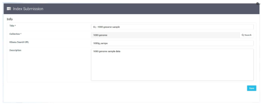 Index Submission Page