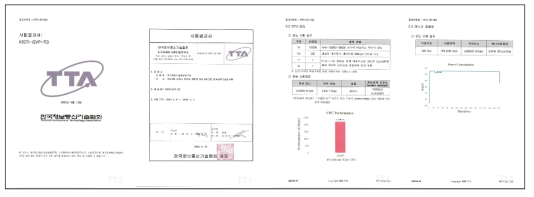 한국정보통신기술협회(TTA) 인증시험 결과서