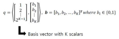 LQ-Net에서의 기준 벡터와 k-bit 조합