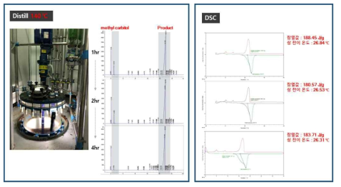 최종 Product distillation 정제 및 product DSC 분석