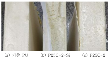 PCM 적용된 폴리우레탄 시스템의 몰드 발포 사진