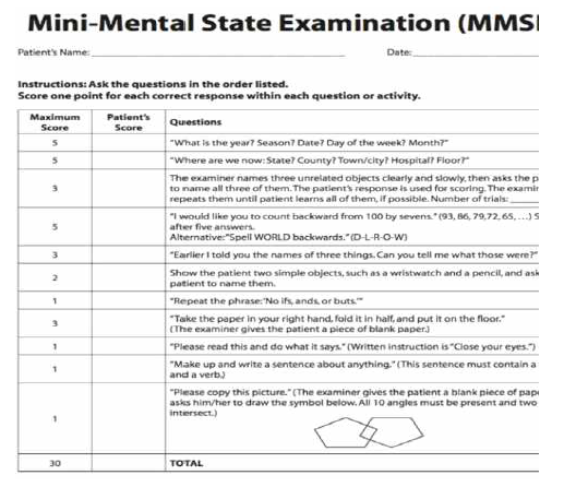 Mini-mental Status Examination