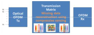 400Gbit/s급 광OFDM 전송시스템에서 누락 데이터 복원 개념도