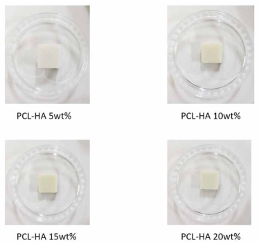 각 wt%별 PCL-HA 최적화 샘플