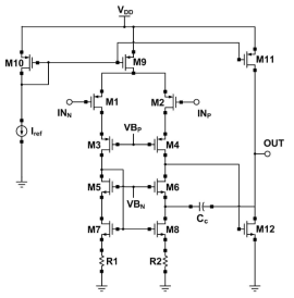 Operational transconductance amplifier (OTA) 회로도