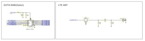 주 콘트롤러 외부 OCTA DRAM 및 LTE RF 회로도