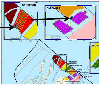 BELWIND, C-POWER 단지 위치