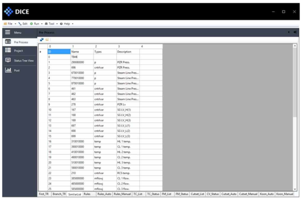 DICE Input Editor 탭