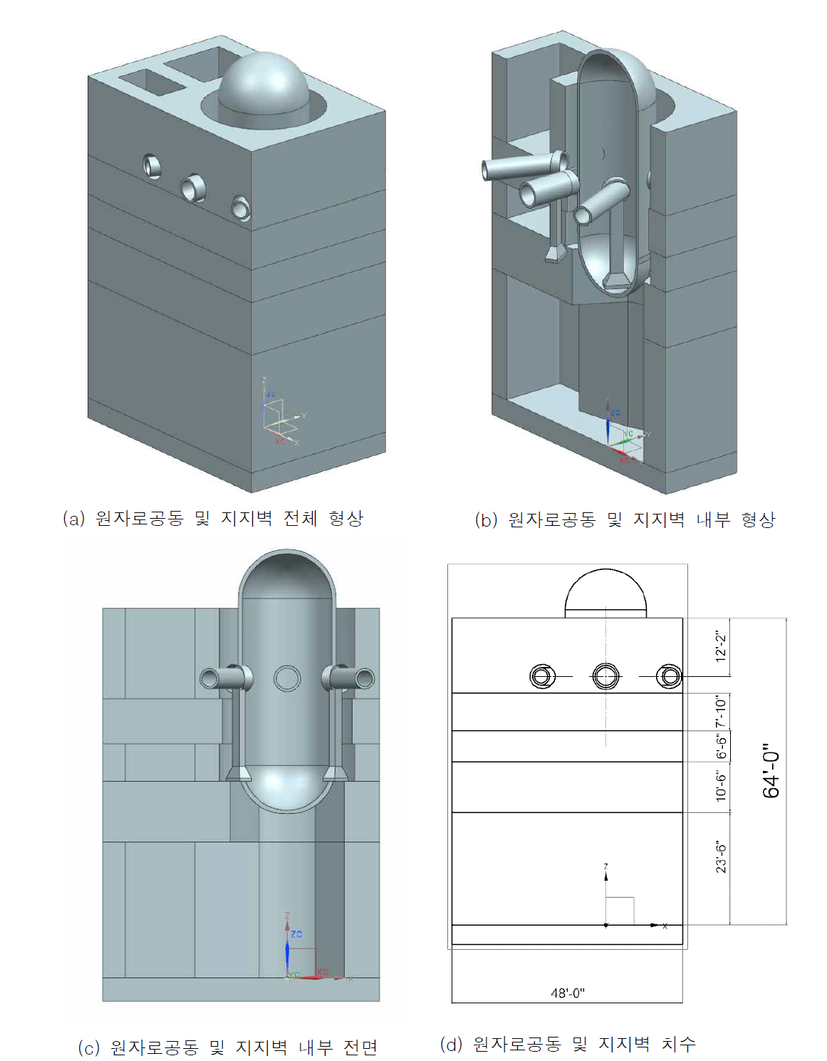 원자로 공동 및 지지벽 단면 형상