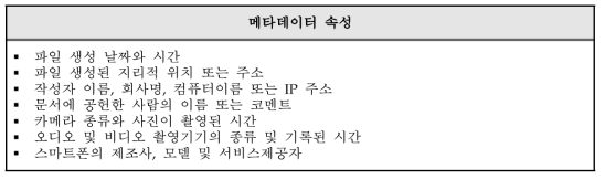 사진 메타데이터의 속성