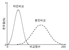 비교점수 분포 곡선