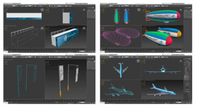 가상공간 주변 오브젝트 모델링 작업