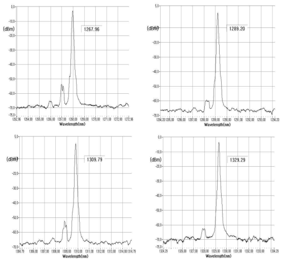 CWDM VCSEL의 spectrum 특성