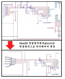 산소포화도 측정 모듈 인터페이스 소형화 회로도