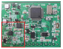 산소포화도 측정장치 소형화 된 전원부 회로 PCB