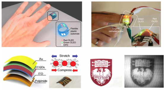 유기 포토다이오드 기반 웨어러블 oximeter 센서 및 양자점 기반 flexible 적외선 이미지 센서 구현 기술