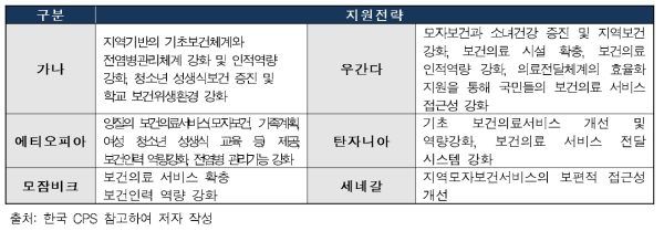 아프리카 중점협력국의 보건분야 전략