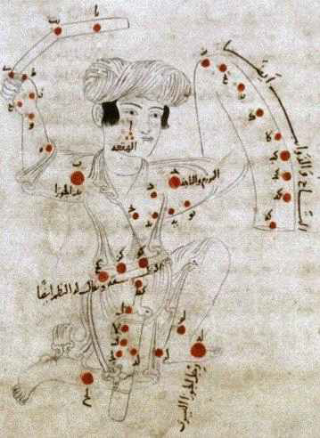 Cebbâr (오리온) 자리와 Sünbüle (쌍녀) 궁, El-Sûfî의 Suvar el-kevâkıb es-sâbita’sı, 1009, OBL., Marsh 144, y.223, 325