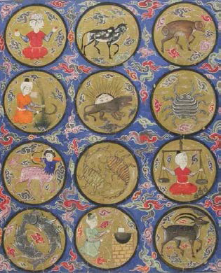 황도대, 팔나메(Falnâme), 1570 civarı, TSMK, H.1702, y.9b