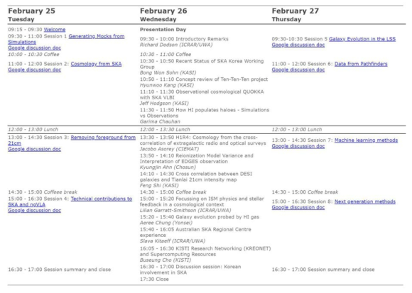 Scientific program of the Workshop on Joint Australian and Korean Contributions to SKA held in online on February 25-27, 2020