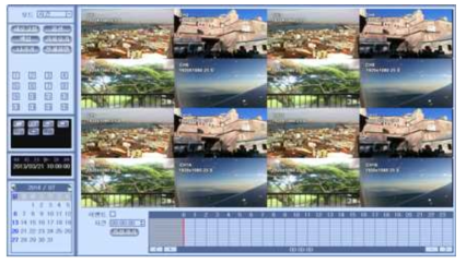 NVR 프로그램 - 시간 검색 화면