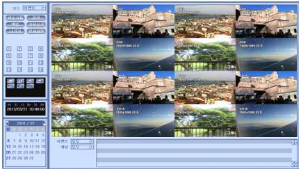 NVR 프로그램 - 시간 검색 화면