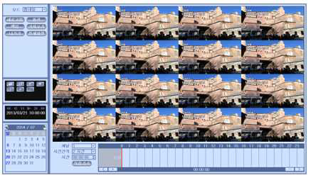 NVR 프로그램 - 썸네일 검색 화면