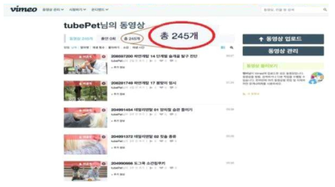 vimeo 서버 동영상 업로드 List Page